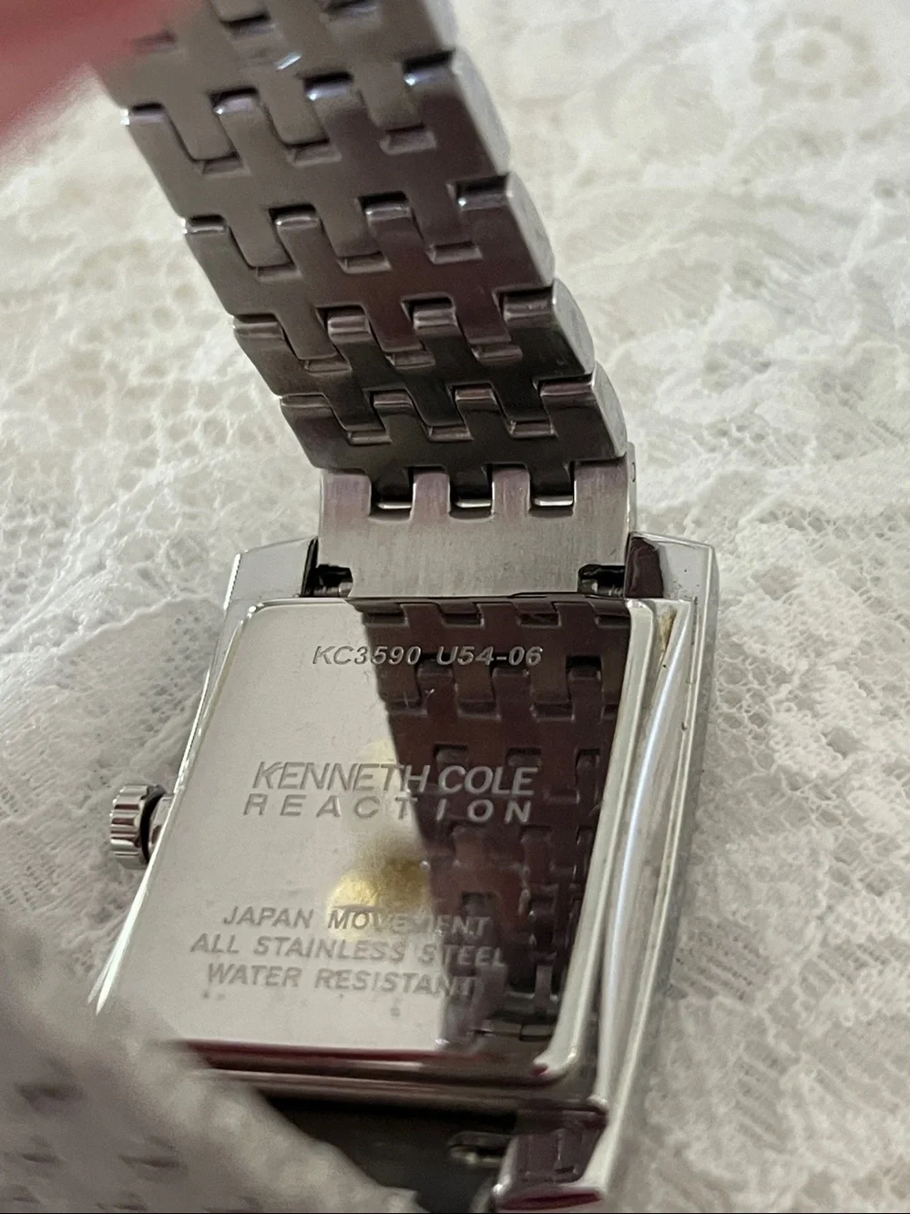 Kenneth Cole Reaction Men's Silver Stainless Steel Rectangular Watch